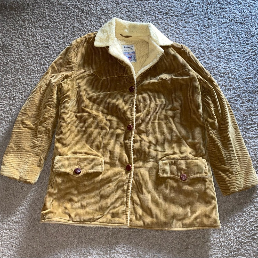 Vintage Ranchwear Sportswear NFL Linebacker Fabric Corduroy Fleece Lined Jacket
